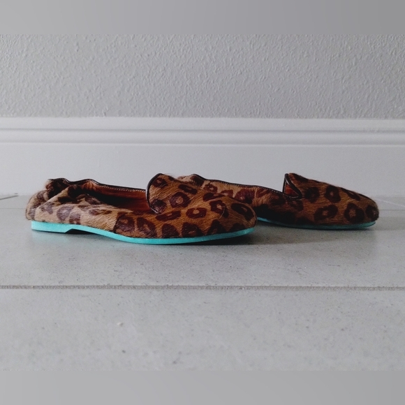 Calf Hair Leopard Print Ballet Flats - Picture 2 of 8